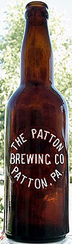 THE PATTON BREWING COMPANY EMBOSSED BEER BOTTLE