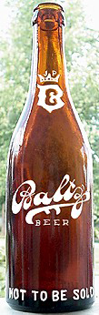 BALTZ BEER EMBOSSED BEER BOTTLE