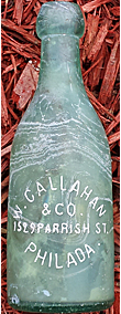 W. CALLAHAN & COMPANY WEISS BEER EMBOSSED BEER BOTTLE