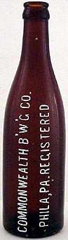 COMMONWEALTH BREWING COMPANY EMBOSSED BEER BOTTLE