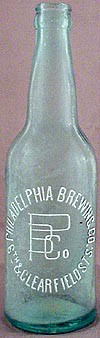 PHILADELPHIA BREWING COMPANY EMBOSSED BEER BOTTLE
