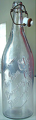 THE IRON CITY BREWING COMPANY EMBOSSED BEER BOTTLE