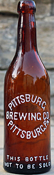 PITTSBURG BREWING COMPANY EMBOSSED BEER BOTTLE