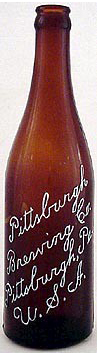 PITTSBURGH BREWING COMPANY EMBOSSED BEER BOTTLE
