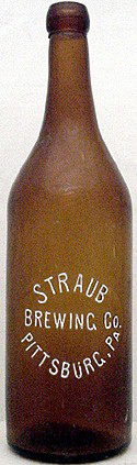STRAUB BREWING COMPANY EMBOSSED BEER BOTTLE