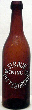 STRAUB BREWING COMPANY BREWERS EMBOSSED BEER BOTTLE