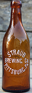 STRAUB BREWING COMPANY EMBOSSED BEER BOTTLE