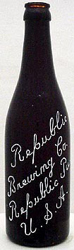 REPUBLIC BREWING COMPANY EMBOSSED BEER BOTTLE