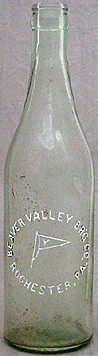 BEAVER VALLEY BREWING COMPANY EMBOSSED BEER BOTTLE