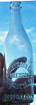 E. ROBINSON'S SONS BREWERS EMBOSSED BEER BOTTLE