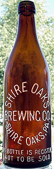 SHIRE OAKS BREWING COMPANY EMBOSSED BEER BOTTLE