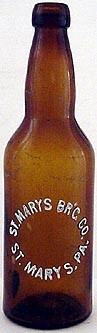 ST. MARYS BREWING COMPANY EMBOSSED BEER BOTTLE