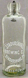 STROUDSBURG BREWING COMPANY EMBOSSED BEER BOTTLE