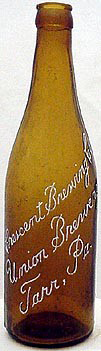 CRESCENT BREWING COMPANY UNION BREWERY EMBOSSED BEER BOTTLE