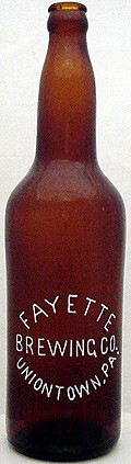 FAYETTE BREWING COMPANY EMBOSSED BEER BOTTLE