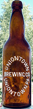 UNIONTOWN BREWING COMPANY EMBOSSED BEER BOTTLE