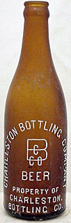 CHARLESTON BOTTLING COMPANY BEER EMBOSSED BEER BOTTLE