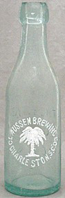 CLAUSSEN BREWING COMPANY EMBOSSED BEER BOTTLE