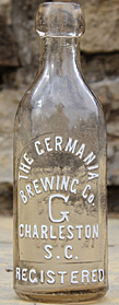 THE GERMANIA BREWING COMPANY EMBOSSED BEER BOTTLE