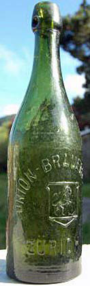 UNION BRAUEREI A. G. EMBOSSED BEER BOTTLE