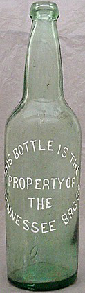 TENNESSEE BREWING COMPANY EMBOSSED BEER BOTTLE