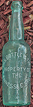 TENNESSEE BREWING COMPANY EMBOSSED BEER BOTTLE