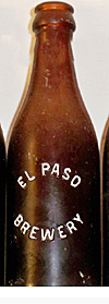 EL PASO BREWERY EMBOSSED BEER BOTTLE