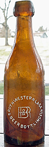 SOUTHWESTERN LAGER BEER BOTTLING COMPANY EMBOSSED BEER BOTTLE