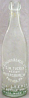 BERGNER & ENGEL BREWING COMPANY EMBOSSED BEER BOTTLE
