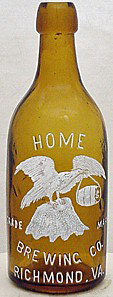 HOME BREWING COMPANY EMBOSSED BEER BOTTLE
