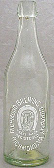 RICHMOND BREWING COMPANY EMBOSSED BEER BOTTLE