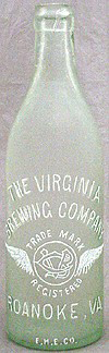 THE VIRGINIA BREWING COMPANY EMBOSSED BEER BOTTLE
