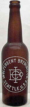 INDEPENDENT BREWING COMPANY EMBOSSED BEER BOTTLE