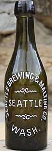 SEATTLE BREWING & MALTING COMPANY EMBOSSED BEER BOTTLE