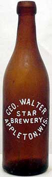 GEORGE WALTER STAR BREWERY EMBOSSED BEER BOTTLE