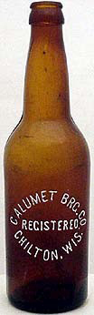 CALUMET BREWING COMPANY EMBOSSED BEER BOTTLE