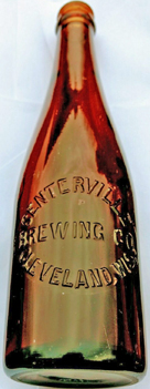 CENTERVILLE BREWING COMPANY EMBOSSED BEER BOTTLE