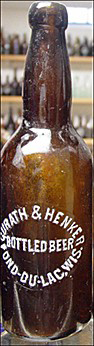 GURATH & HENKER BOTTLED BEER EMBOSSED BEER BOTTLE