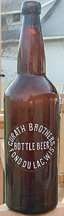 GURATH BROTHERS BOTTLED BEER EMBOSSED BEER BOTTLE