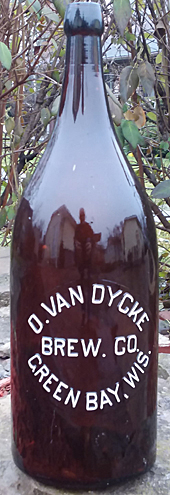 O. VAN DYCKE BREWING COMPANY EMBOSSED BEER BOTTLE