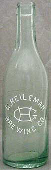 G. HEILEMAN BREWING COMPANY EMBOSSED BEER BOTTLE