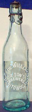THE WILLIAM RAHR SON'S COMPANY BREWERS EMBOSSED BEER BOTTLE