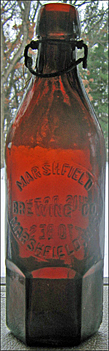 MARSHFIELD BREWING COMPANY EMBOSSED BEER BOTTLE