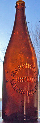 MARSHFIELD BREWING COMPANY EMBOSSED BEER BOTTLE