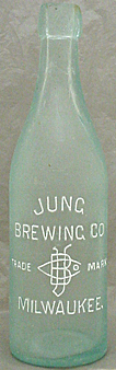 JUNG BREWING COMPANY EMBOSSED BEER BOTTLE