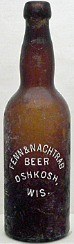 FENN & NACHTRAB BEER EMBOSSED BEER BOTTLE