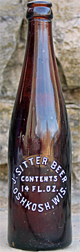 J. SITTER BEER EMBOSSED BEER BOTTLE