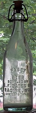 PABST BEER BOTTLED BY S. F. GATES COMPANY EMBOSSED BEER BOTTLE