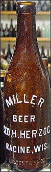 MILLER BEER EMBOSSED BEER BOTTLE