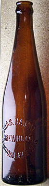 CHARLES HAMM BREWING COMPANY EMBOSSED BEER BOTTLE